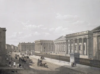 Das British Museum (lithographiert von William Simpson, 1852)